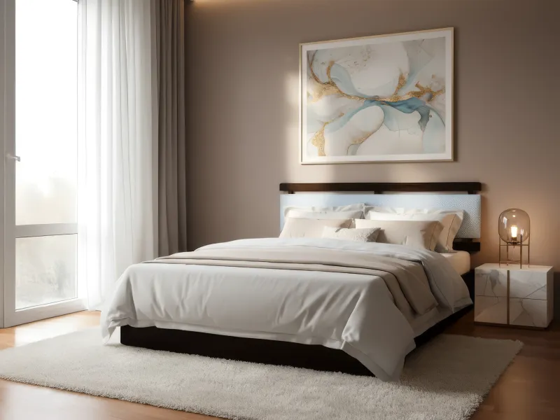 Crest Solid Wood Queen Size Double Bed